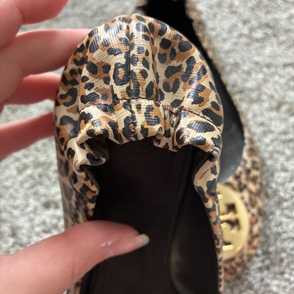 Tory Burch Reva Mini-Leopard Printed Ballerina Flats - Picture 8 of 9